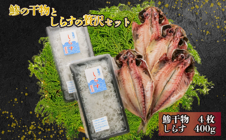 アジ 干物 4枚 釜揚げ しらす 200g 3個 600g アジ