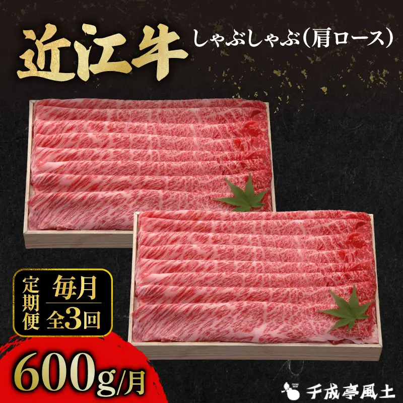 【毎月3回定期便】近江牛しゃぶ用肩ロース600g [AL36_X1] 近江牛