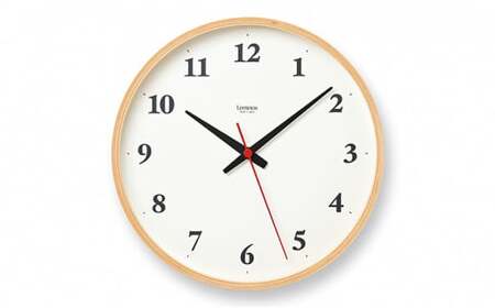 Plywood clock［電波時計］/ ナチュラル（LC22-02W NT） 装飾品 工芸品 時間 インテリア レムノス オブジェ 壁掛け時計 リニューアル シナ材 シンプル  FAD-0866