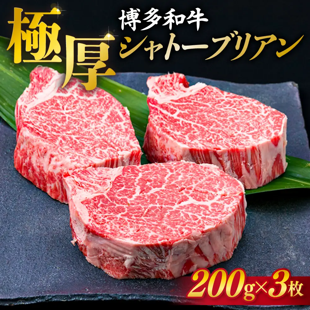 極厚 シャトーブリアン 約200g×3枚  [ACA172] シャトーブリアン ヒレ ステーキ A4