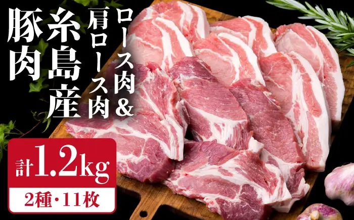 【合計11枚】とんかつ用セット 糸島豚ロース肉 約100g×6枚/肩ロース 約120g×5枚 豚肉 糸島市/糸島ミートデリ工房[ACA228]