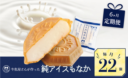 定期便 6回 アイス もなか 22個 × 6回 計132個 ミルク 個包装 連続 お届け 手作り 卵 保存料 不使用 スイーツ デザート おやつ 小分け アイスクリーム ギフト プレゼント 牛乳屋さんが作った アイスもなか モア松屋 埼玉県 羽生市