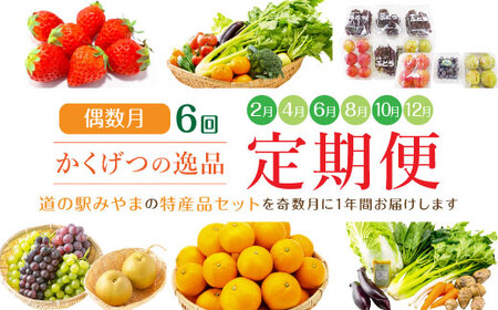 D2 【偶数月6回定期便】かくげつの逸品 特産品 旬 フルーツ 果物 野菜 セット 農産物 定期