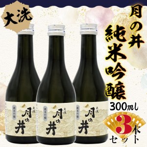 日本酒 純米吟醸 月の井 300ml 3本 セット 旨口 大洗 地酒 つきのい_AW059