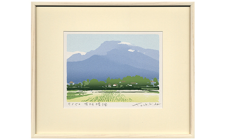 福本吉秀版画「有明晴颯」 ｜ 版画 アート 雑貨 絵 インテリア 絵画 風景画 長野県 松川村