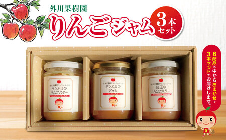 りんごジャム3本セット ｜ 外川果樹園 リンゴ りんご 林檎 リンゴジャム りんごジャム りんごじゃむ ジャム じゃむ さんふじ サンふじ シナモンジャム バタージャム 果実ジャム セット 詰め合わせ 長野県 松川村 