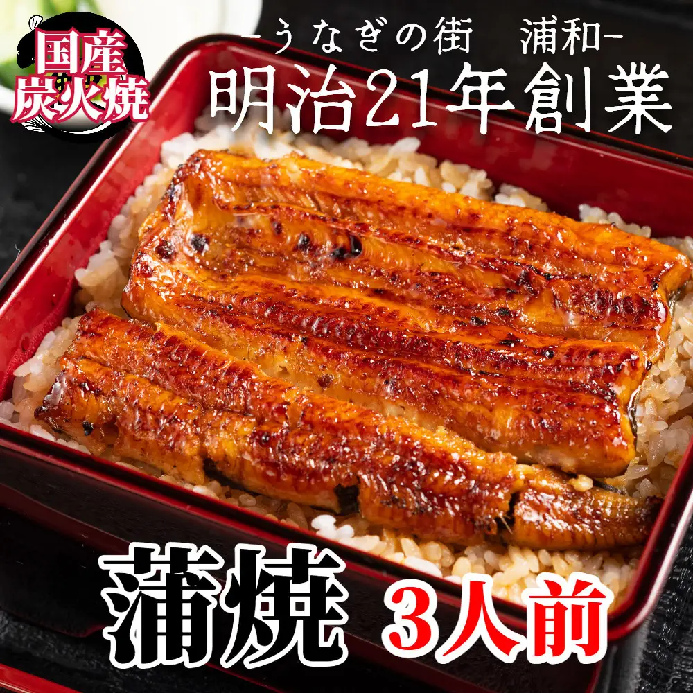 【満寿家】国産うなぎ蒲焼　3人前【11100-0142】