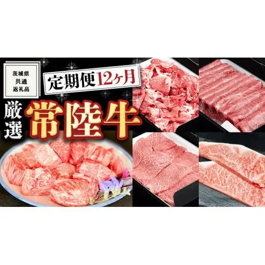＜ 定期便 ＞ 厳選 『 常陸牛 』 12ヶ月セット ( 茨城県共通返礼品 )
