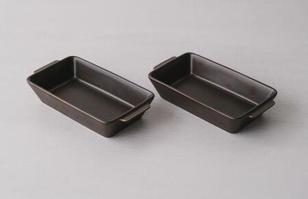 【波佐見焼】１８.５×９.５×３.５cmオーブン耐熱鉢２個組　BR・M 【西海陶器】 ２ 17457