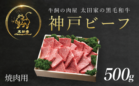 神戸牛 500g 神戸牛焼肉用 牛肉 黒毛和牛