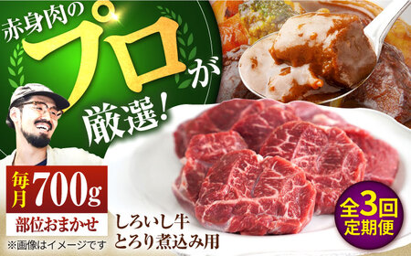 【3回定期便】 とろり煮込み用 700g / 牛肉 [IAH139]