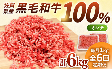 【6回定期便】黒毛和牛100%ミンチ 1kg/ ひき肉 [IAX021]