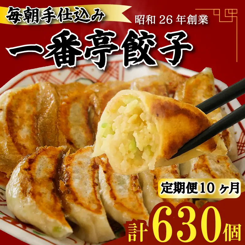  定期便10ヶ月 冷凍餃子 63個 セット 一番亭 ぎょうざ 手作り 手仕込み 毎月 冷凍食品 中華 簡単調理 おかず おつまみ 餃子パーティー 宅飲み 家飲み 自宅 ディナー ランチ 夕食 晩ごはん 三島市 静岡県