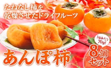 和歌山県産 あんぽ柿 70g×8個セット 紀の川市厳選館 《90日以内に出荷予定(土日祝除く)》 和歌山県 紀の川市 種なし柿 干し柿 ドライフルーツ カキ かき ジューシー フルーツ 和菓子