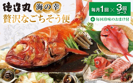 （冷凍） 贅沢なごちそう定期便 毎月1回×3回コース＋毎回人気の珍味付き E017 ／ 徳造丸 金目鯛 海の幸 海鮮 静岡県 東伊豆町