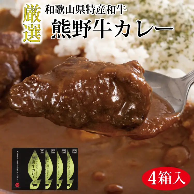 特選黒毛和牛 熊野牛カレー ４箱【mtf102】
