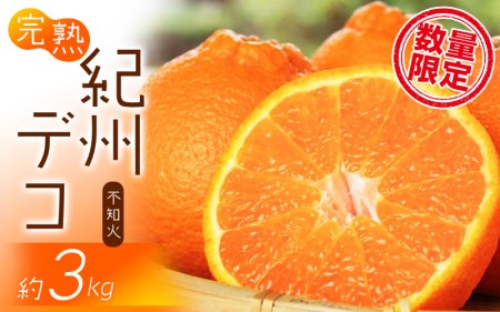 果肉プリプリ♪ 完熟紀州デコ(不知火)  約3kg ＜2027年2月下旬頃〜3月中旬頃発送＞ 不知火 みかん ミカン 柑橘 果物 フルーツ【uot706A】