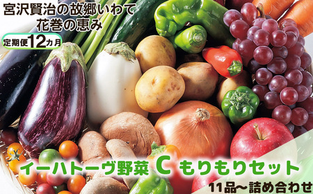  【定期便12ヶ月】イーハトーヴ野菜C もりもりセット 11品～ 詰め合わせ【1210】