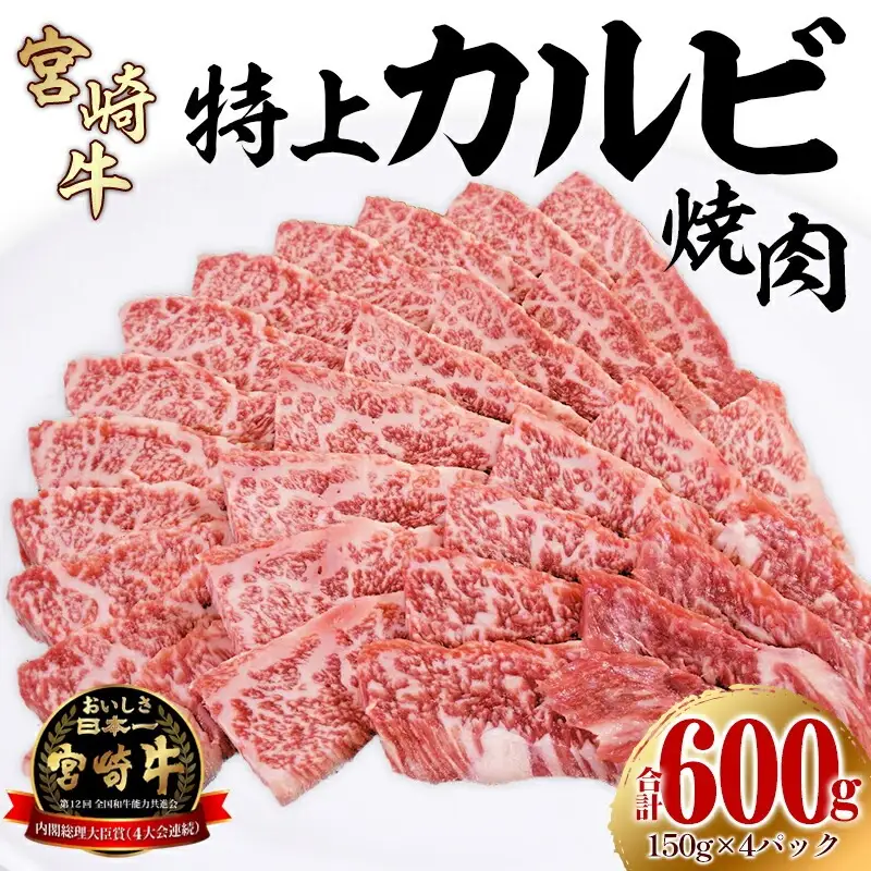 牛肉 カルビ焼肉 牛肉[宮崎牛 三角バラ 600g]