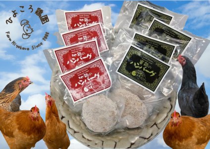 地鶏 と 軍鶏 のハンバーグセット 鶏肉 ハンバーグ モモ肉 国産 天然飼料 保存料不使用 食品添加物不使用 無添加 お子様 こども お年寄り やわらか ふんわり 平飼い 新潟県 阿賀野市 冷凍 1R04020