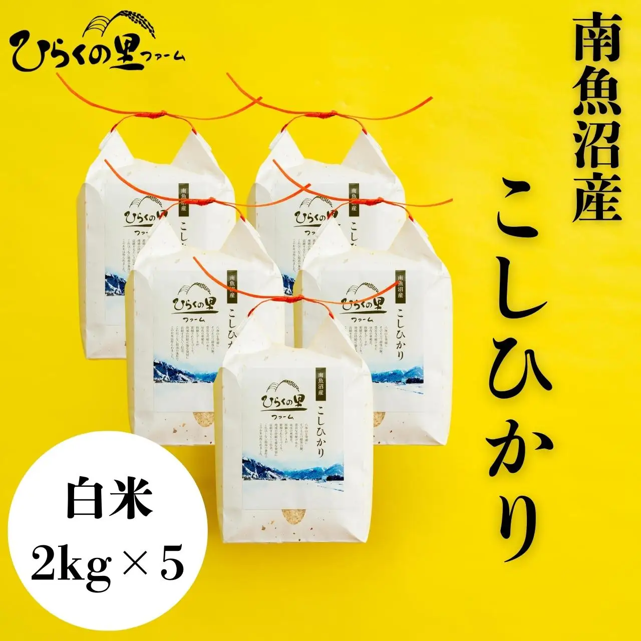 【R7年産】最高金賞 南魚沼産コシヒカリ 白米2kg×5 もっちり甘い！ ひらくの里ファーム【銘柄米 ブランド米 精米 こしひかり コシヒカリ 魚沼産 新潟米 産地直送 お米 米 こめ コメ ご飯 御飯 ごはん】