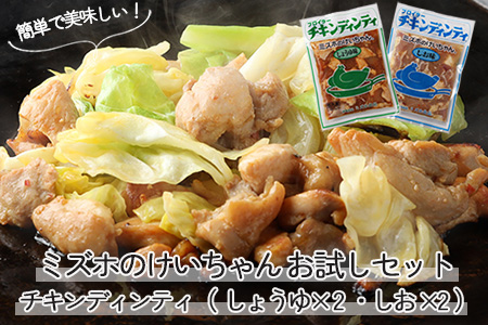 ミズホのケイちゃんお試しセット チキンディンティ（しょうゆ×2 しお×2） 計4個 冷凍配送 ケイちゃん【21-4】