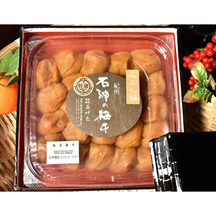 高級南高梅みかん梅800g入 紀州塗箱 網代模様仕上 【SW89】