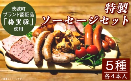 262【茨城町ブランド認証品「梅里豚」使用】特製ソーセージセット