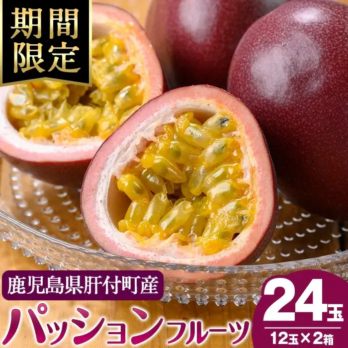 【A68002】期間限定 鹿児島県産 パッションフルーツ 約2.2kg 12玉入り2箱【丸山果樹園】