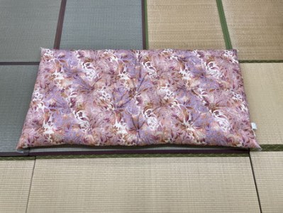 極上純綿　もめん布団　掛敷セット　(みやび柄・赤)【CW100W】
