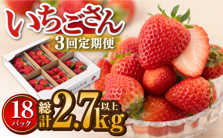 【先行予約】【2027年1月以降発送】【3回定期便】いちごさん 計2.7kg /  いちご [IAA032]