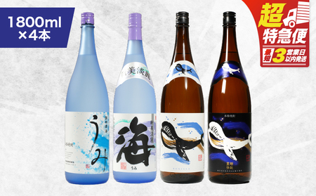 【 超特急便 】1795 海の蔵「 大海酒造 」の 飲み比べ セット！B-1（ 合計4本 ） KN043-003-01 酒 スピード配送 最短 すぐ届く お急ぎ