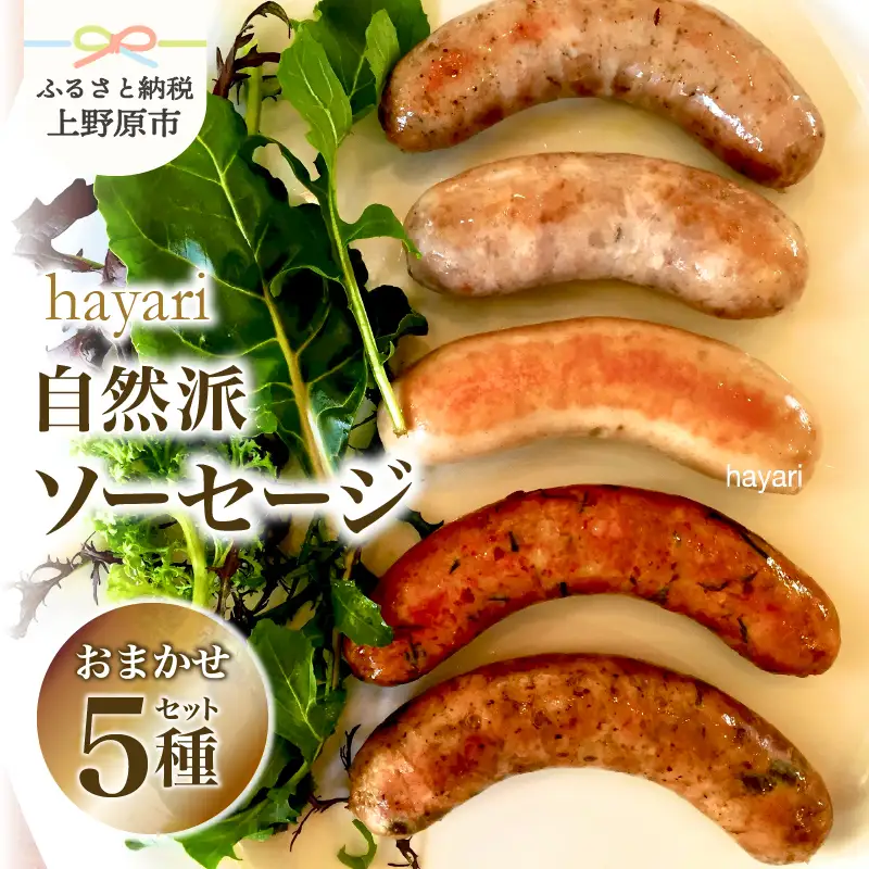 hayariの自然派ソーセージおまかせ５種セット　ソーセージ 食べ比べ 無添加 詰合せ 人気 創作ソーセージ 自然派ソーセージ こだわり サルシッチャ 世界のソーセージ ５種 詰め合わせ hayari 加工肉 15000円以内 オリジナル 素材 贈答 贈り物 ギフト お取り寄せ 送料無料 山梨県 上野原市