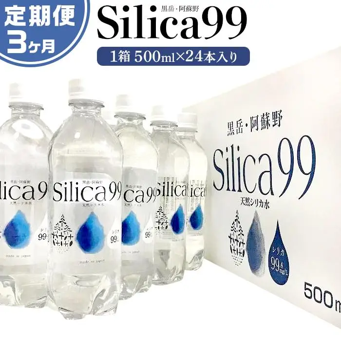 ＜３ヶ月連続お届け 定期便＞天然炭酸水Silica99　500ml×24本