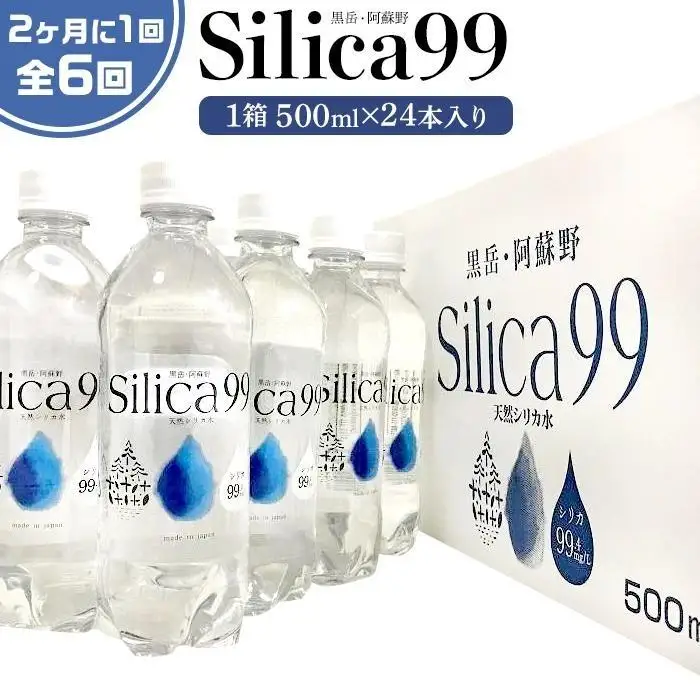 ＜２か月に１度のお届け！全６回 定期便＞天然炭酸水Silica99　500ml×24本