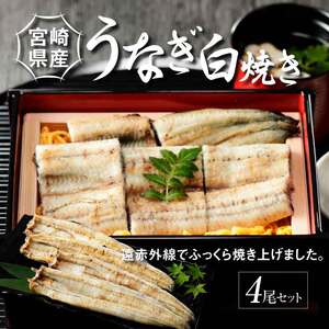 宮崎県産 うなぎ 白焼き 4尾セット	 K10_0014_2 
