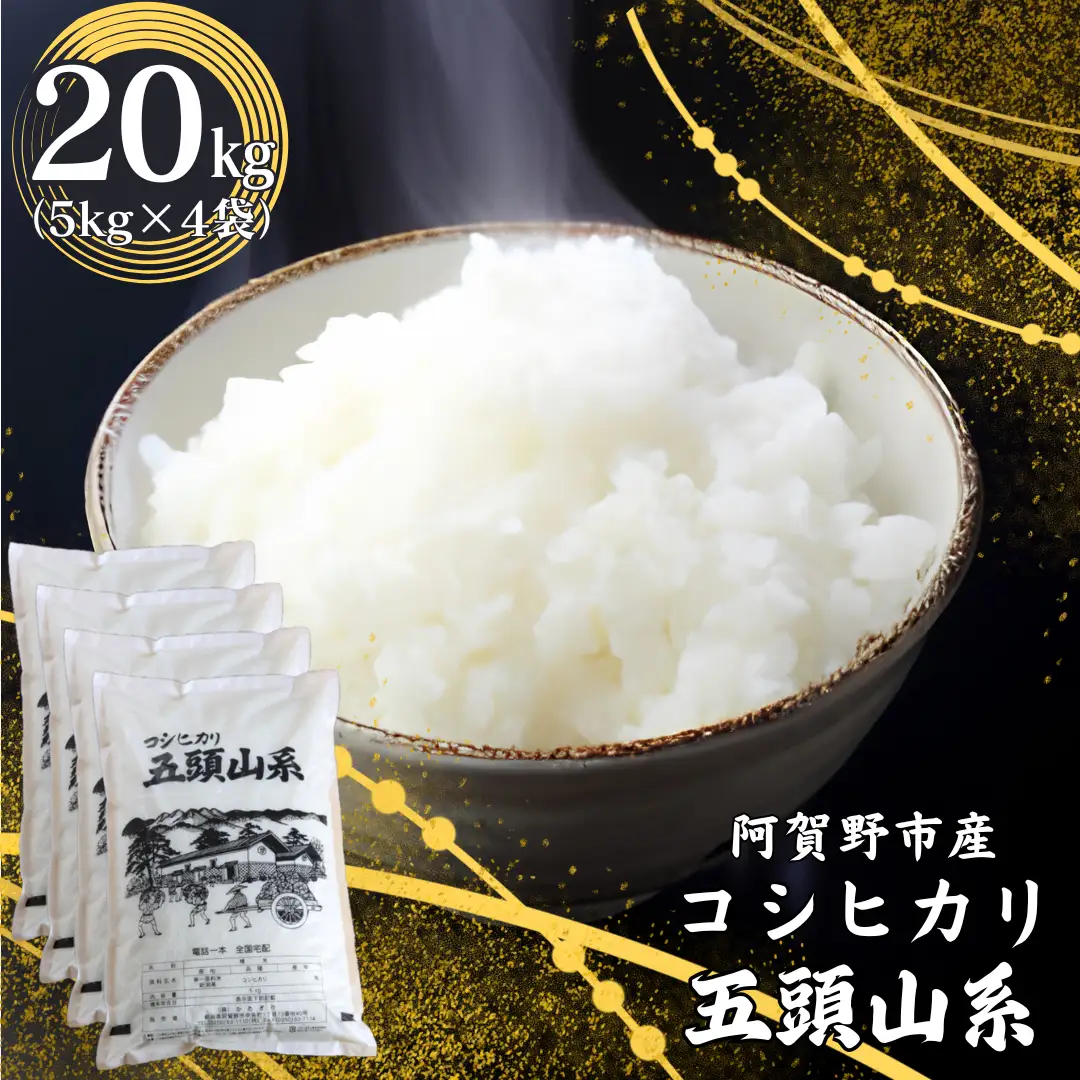 【令和7年産】「米屋のこだわり阿賀野市産」コシヒカリ どーんと 20kg ！ (5kg×4袋) 新潟県 米 こめ コメ 白米 精米 1E03068