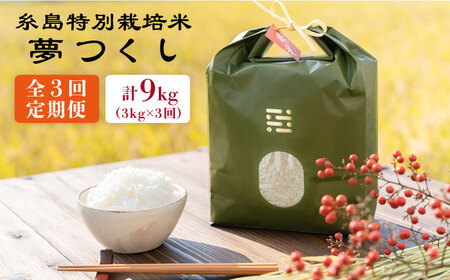 【全3回定期便】とくべつの中のとくべつ 糸島 特別栽培米 3kg （ 夢つくし ）《糸島》【itoshimacco / 株式会社やました】 [ARJ023]