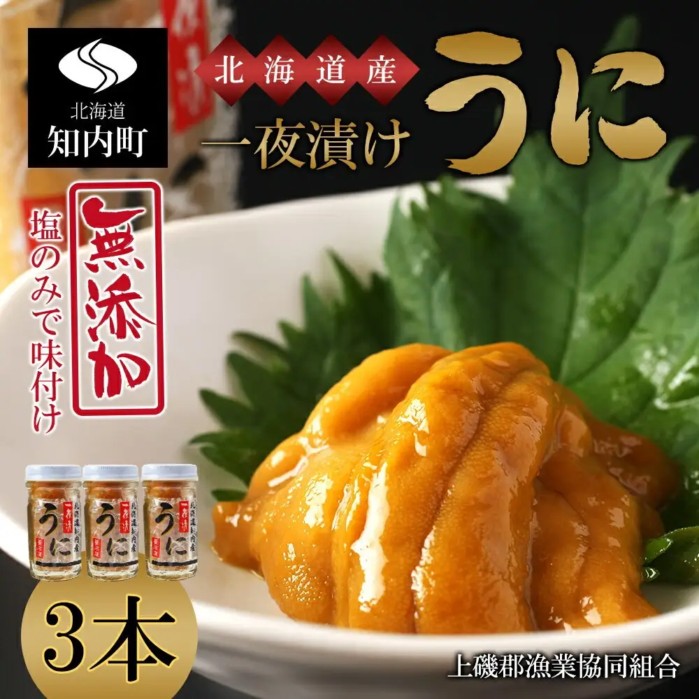うに うま味凝縮！一夜漬けうに60g×３本セット＜上磯郡漁業協同組合＞
