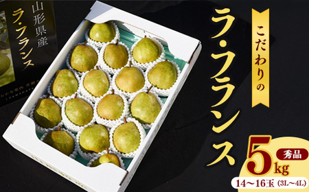 《先行予約》 令和8年産 洋梨 「ラ・フランス」 5kg （14玉 - 16玉） 秀品 《化粧箱入り》 3L - 4L  農家直送 山形県産【2026年11月頃から12月上旬頃発送予定】　018-B-HK003