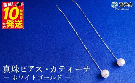 保証書付＜真珠ピアス・カティーナ（ホワイトゴールド）＞ 7.0～7.5mm 純国産 ぴあす パール アクセサリー フォーマル ファッション シンプル レディース 女性 誕生日 記念日 成人祝い 佐藤真珠 愛媛県 西予市 【常温】『最短10営業日以内に順次発送予定』ASS0022