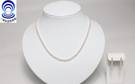 伊勢志摩 アコヤ本真珠 3.5-4.0mm ピアス ネックレス セット パール