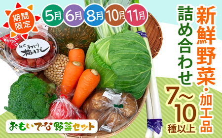 期間限定！季節の野菜・加工品 7～10種以上 詰合せ「おもいでな野菜セット」【人気 おまかせ 詰め合わせ 季節 旬 新鮮】 [e26-a001]