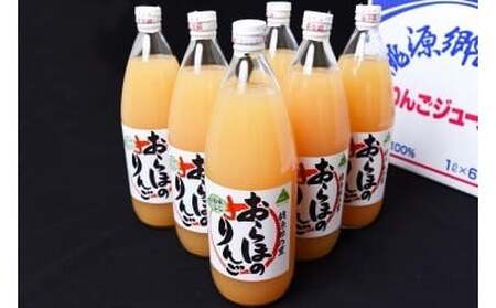 ストレート果汁100％ りんごジュース 1L×6本セット（非濃縮還元）「おらほのりんごジュース」　018-G-MM042