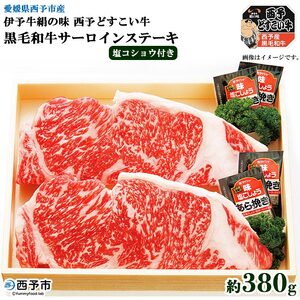 愛媛県西予市産 伊予牛絹の味西予どすこい牛 黒毛和牛サーロインステーキ 380g NAN0006