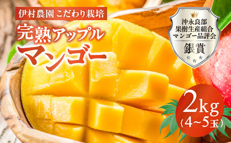 【 2026年 先行予約 】 伊村農園 こだわり 栽培 ！ 完熟 アップルマンゴー 2kg （ 4～5 玉 ） W026-002u 果物 マンゴー