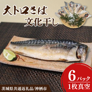 【茨城県共通返礼品/神栖市】大トロさば文化干し 6パック｜一夜干し 飽和脂肪酸 EPA DHA 阿見町 茨城県(48-01)