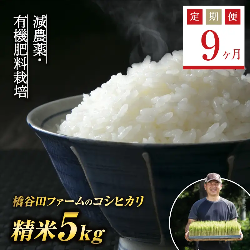 《定期便9ヶ月》減農薬・有機肥料栽培 西会津産米コシヒカリ 精米 5kg F4D-2477