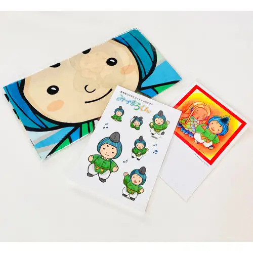 みづまろくん「手ぬぐい＋シール1枚＋ポストカード1枚」 ／ ご当地キャラクター ご当地 キャラ マスコットキャラクター マスコット ゆるキャラ キャラクターグッズ オリジナル 応援 地域応援 かわいい 可愛い 癒し 癒やし みづまろくん 大阪府 No.102