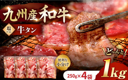 【塩だれ】九州産和牛の牛タン1kg（約250g×4パック）[EAX080] 国産牛タン 和牛